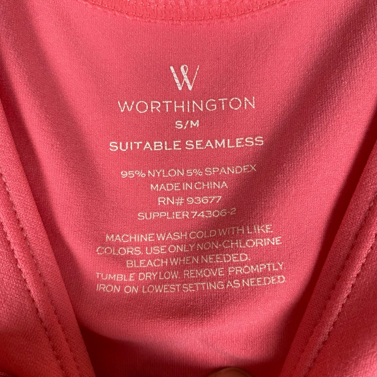 Worthington Suitable Seamless Stretch Scoop Neck Tank Top Women S/M Coral Pink