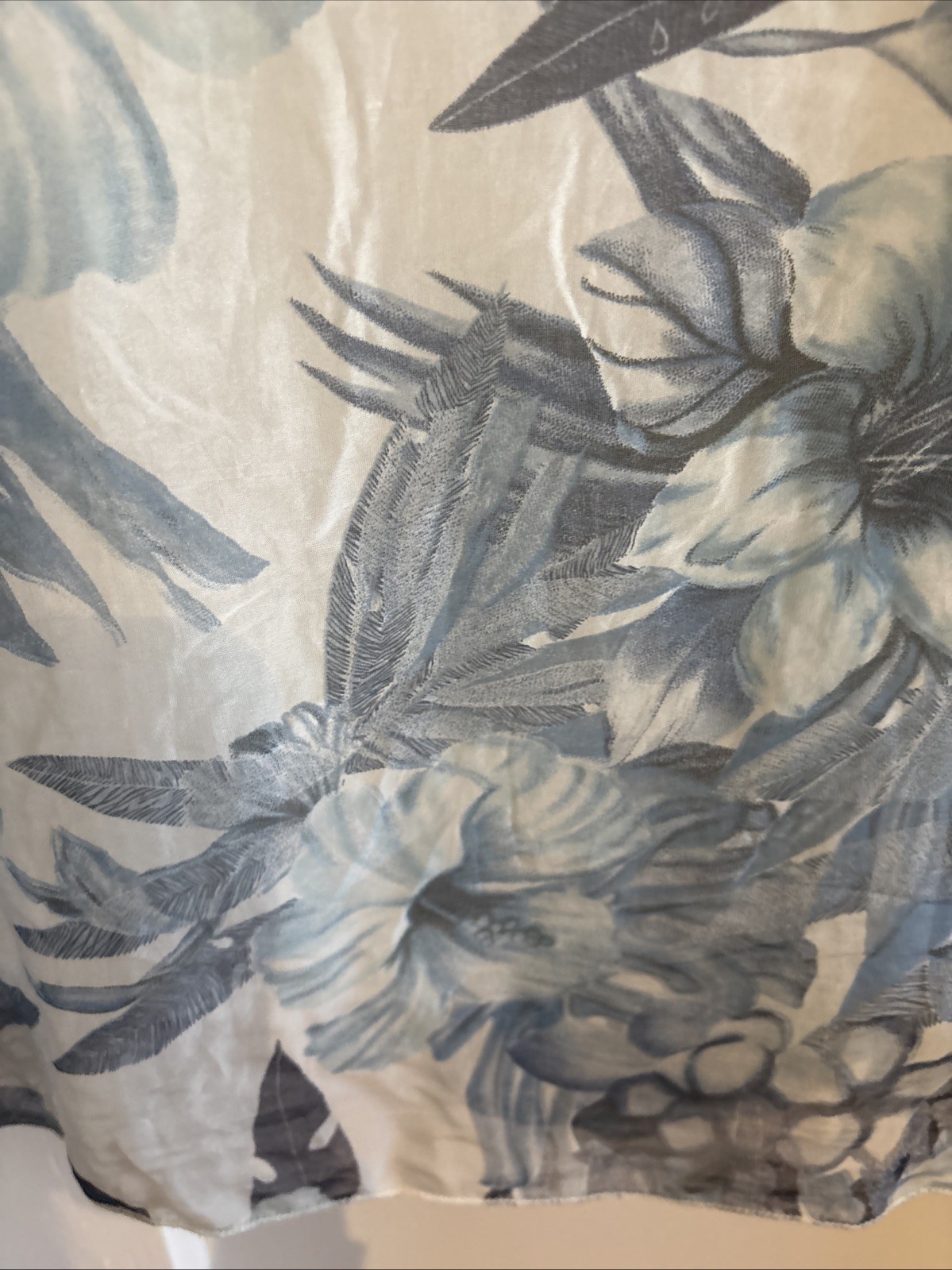 New Floral Top Blue Silk Overlay Sheer Dolman Lace Boho Elena Baldi Italy Sz 2X