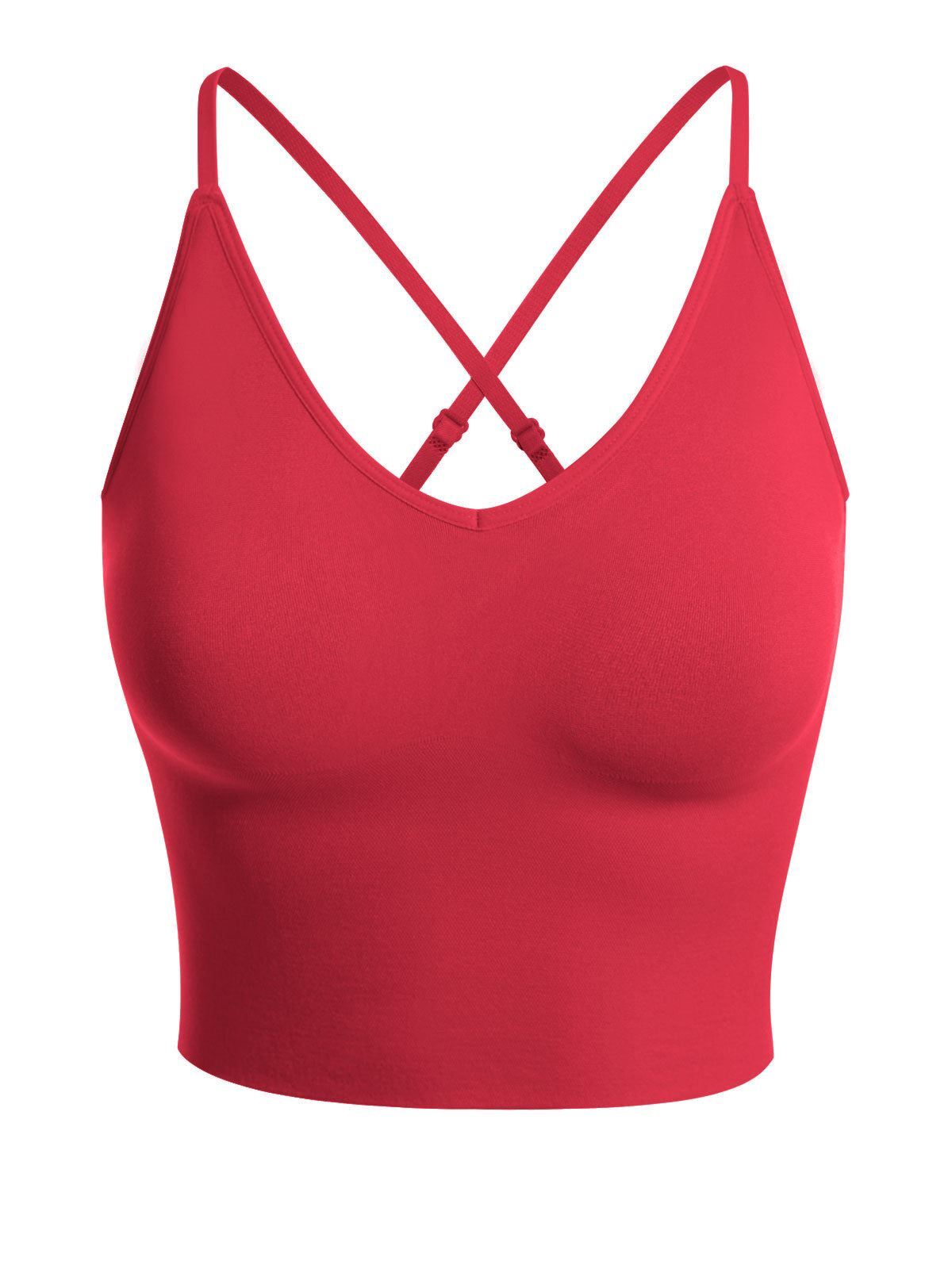 MixMatchy Seamless Padded Workout Sports Bra Cami Cropped Yoga Tank Top
