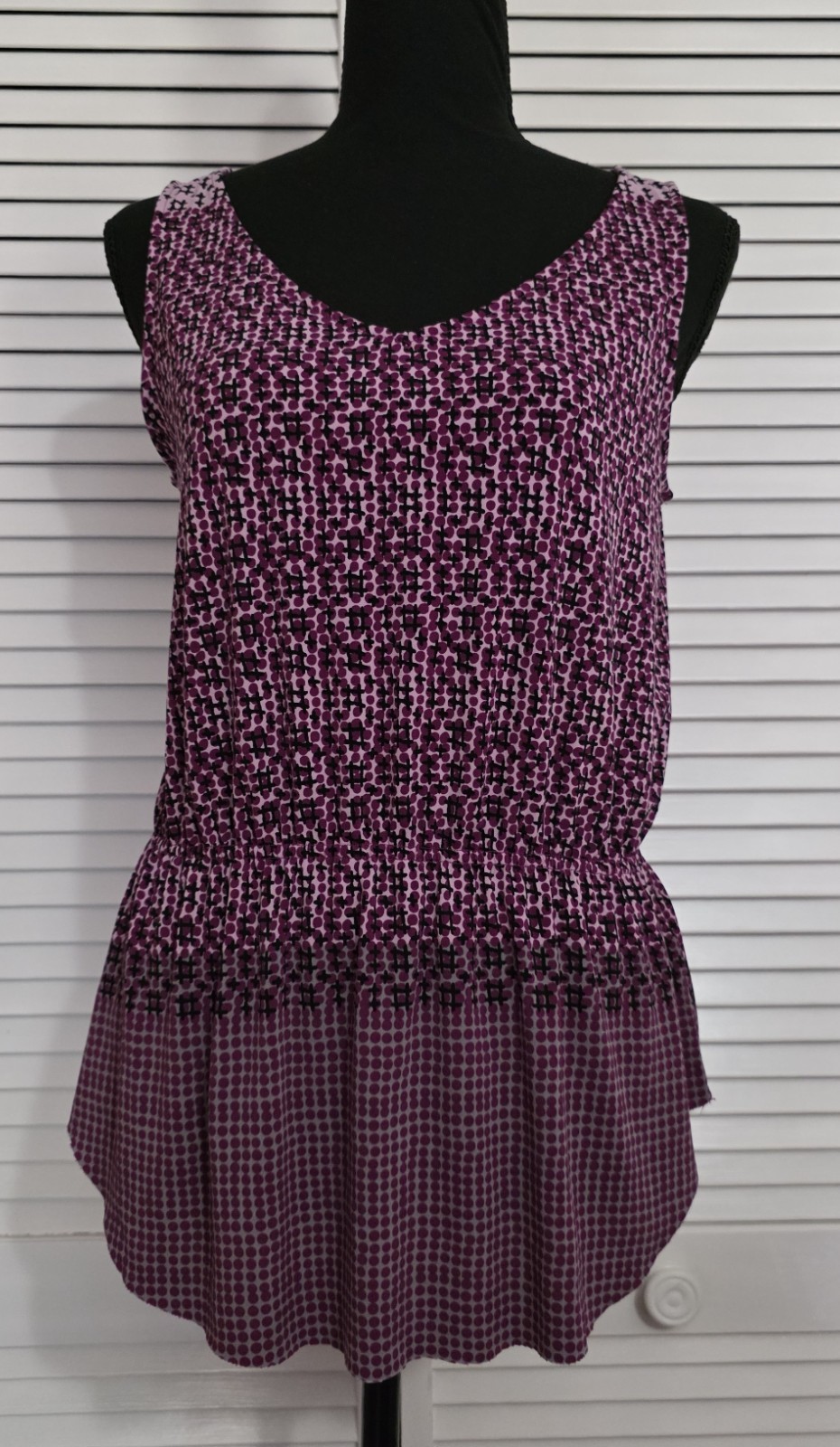 Apostrophe Purple Sleeveless Blouse Top Size S T105