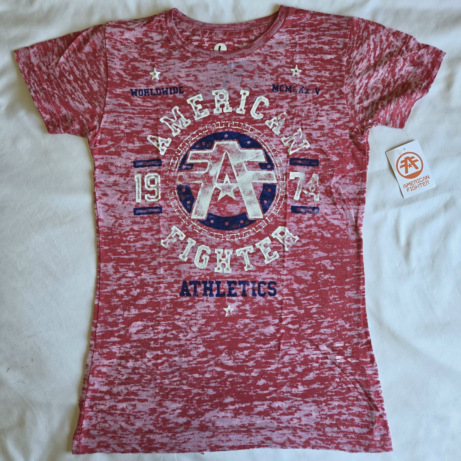 American Fighter By Affliction Lipstick Red L Graphic T-Shirt MMA Bikercore Y2K