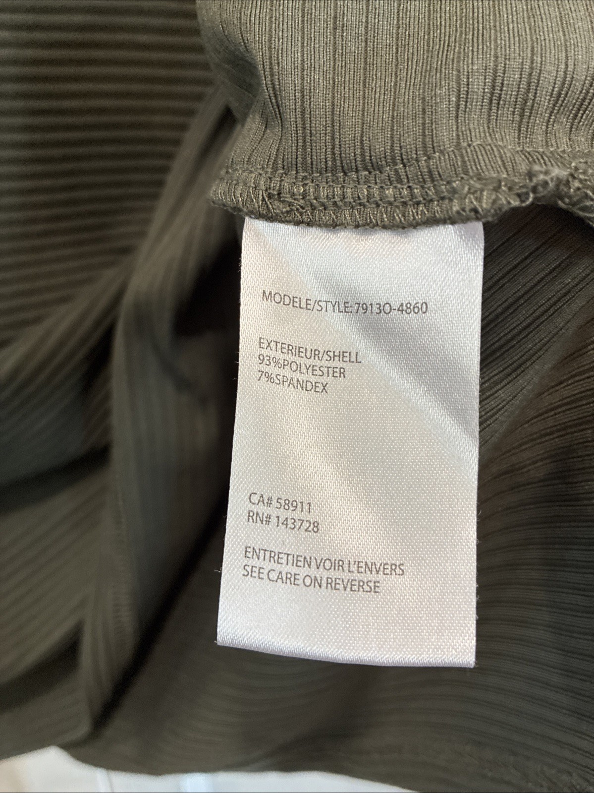 Women’s Tribal Jeans Olive Green Ribbed L/S Tunic Blouse Petite Size S Comfy