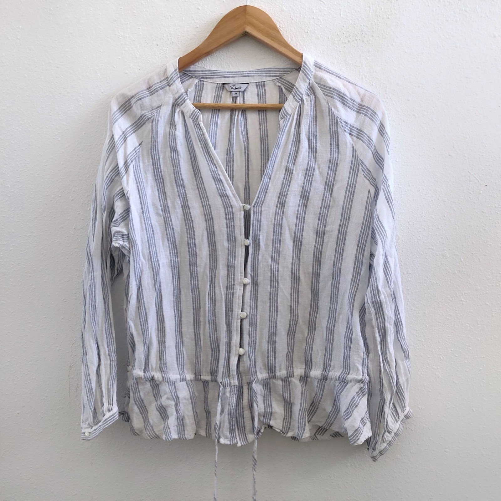 RAILS Marti Cayman Stripe V-Neck Blouse Size Medium