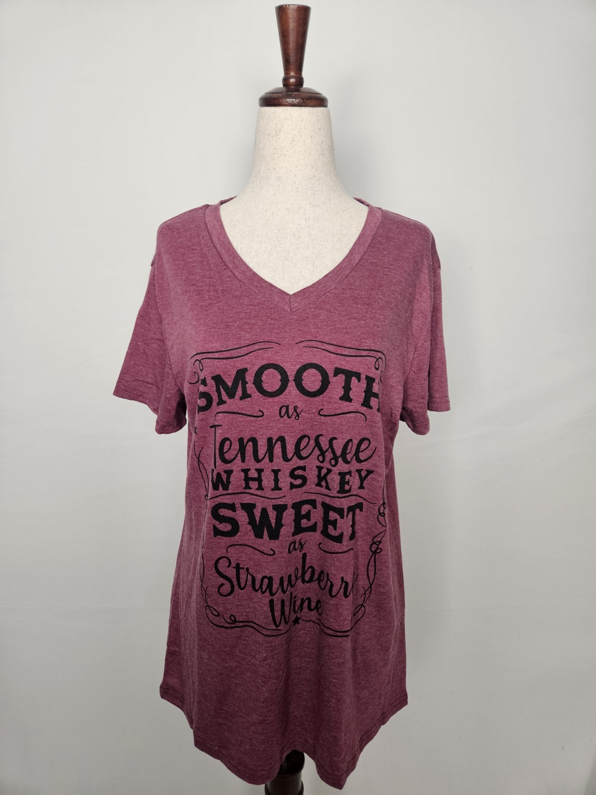 Women’s Red “Smooth As Tennessee Whiskey” Country Drinking TShirt Women’s Medium