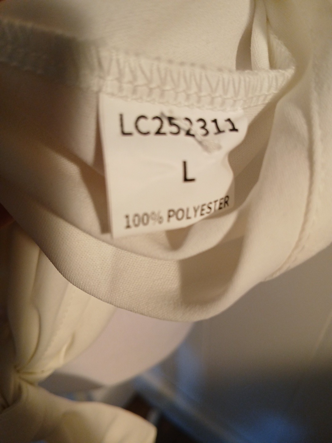 Women’s White Button Up with Tie Knot Front Blouse 3/4 Sleeves Graphic Size L