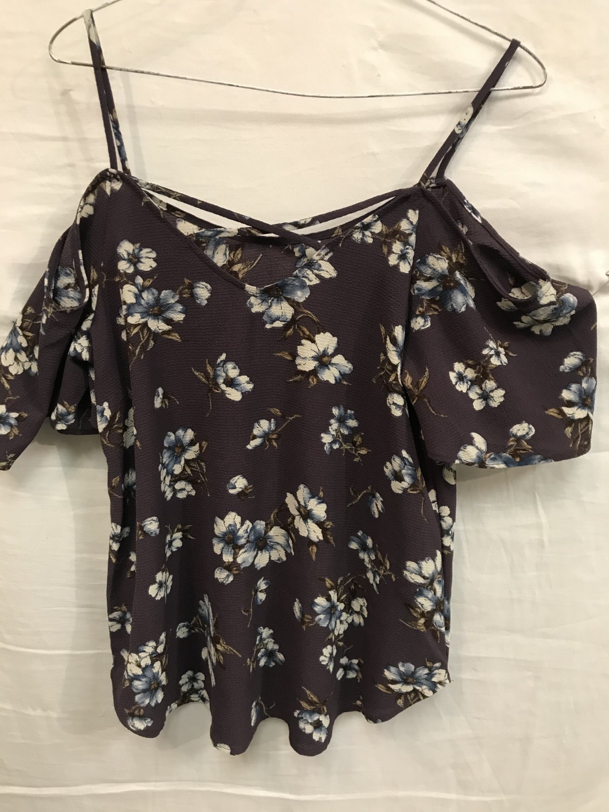 Kaileigh Womens Size S Floral Print Short Sleeve Blouse