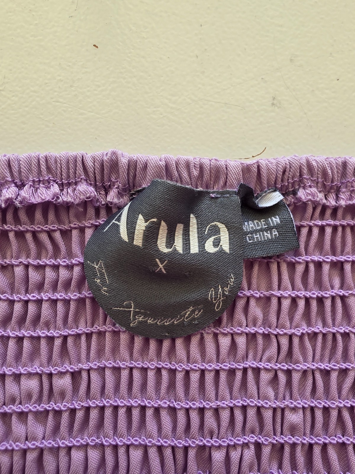 Arula Top Purple Lavender Smocked Long Billowy Sleeves Size X Large Lilac Fairy