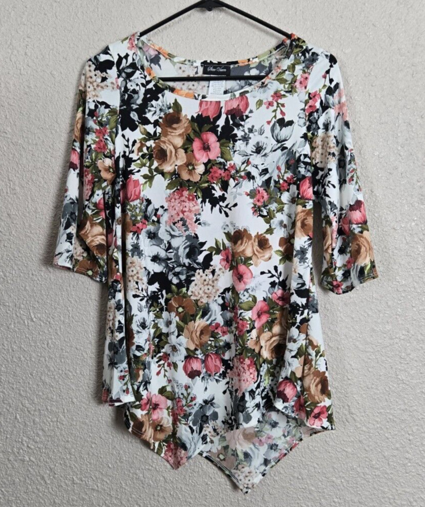 Star Vixen Womens Asymmetrical Hanky Hem Blouse Size Petite Small #1T176