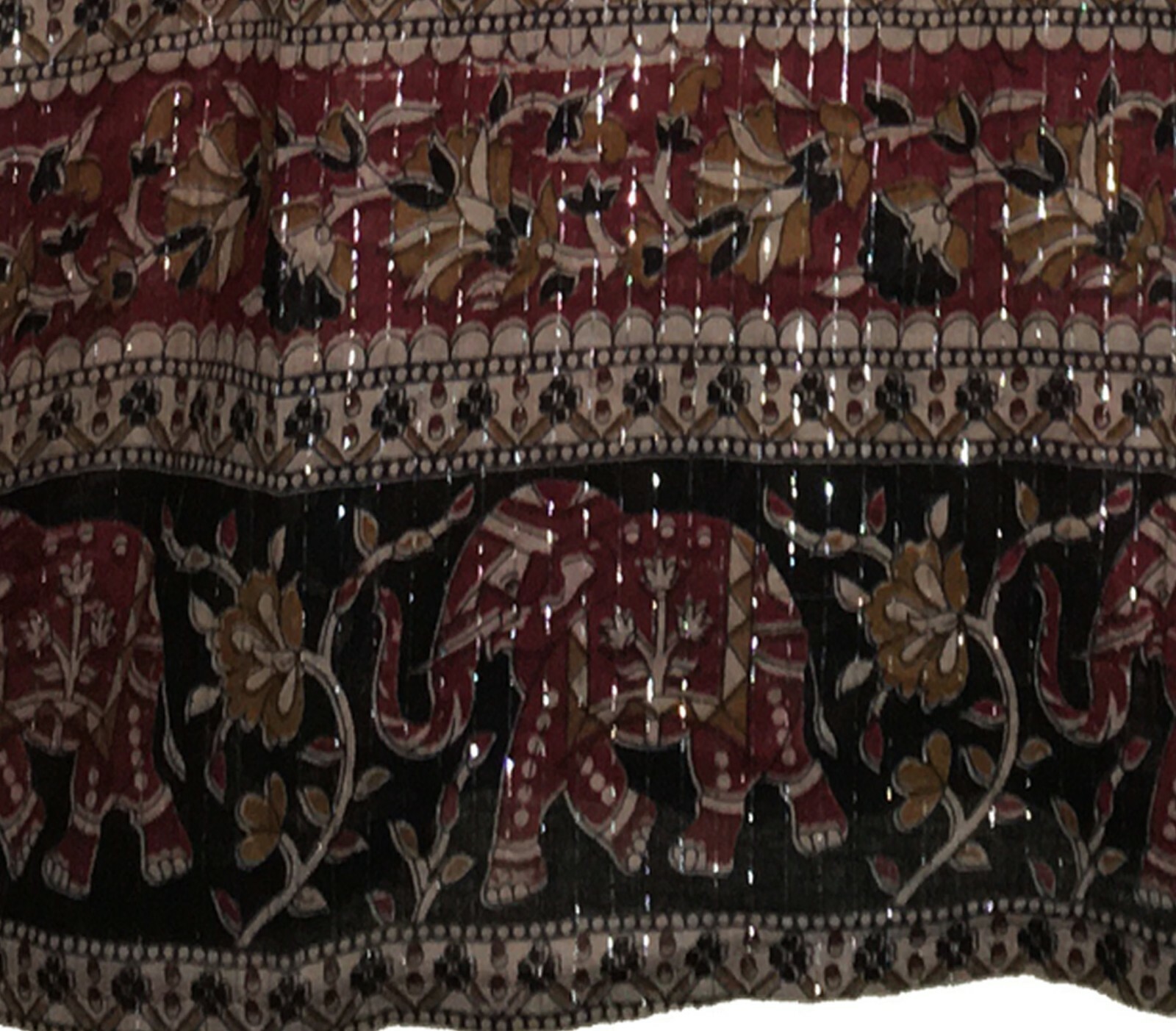 Indian Ethnic Cotton Lurex Floral Top Blouse For Women tunic Shirt Retro Boho