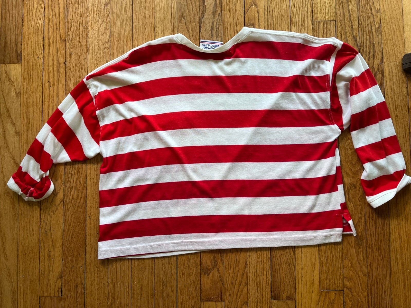 Vintage University Place Red and White Striped Shirt with Hilton Island Head