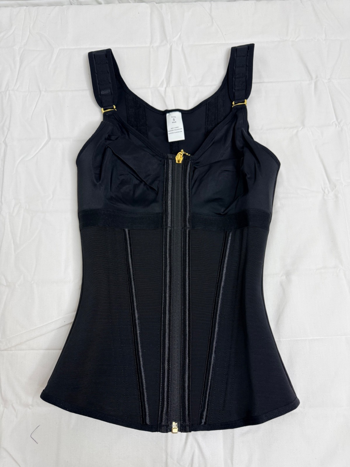 Shapeshe Waist Trainer Womens Small S Black Tummy Control Corset Shapewear Tank