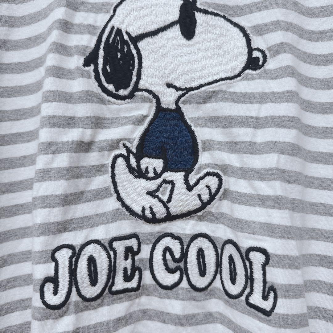 Peanuts Snoopy T-shirt Short Sleeve Cotton White Gray M Near Mint Condition
