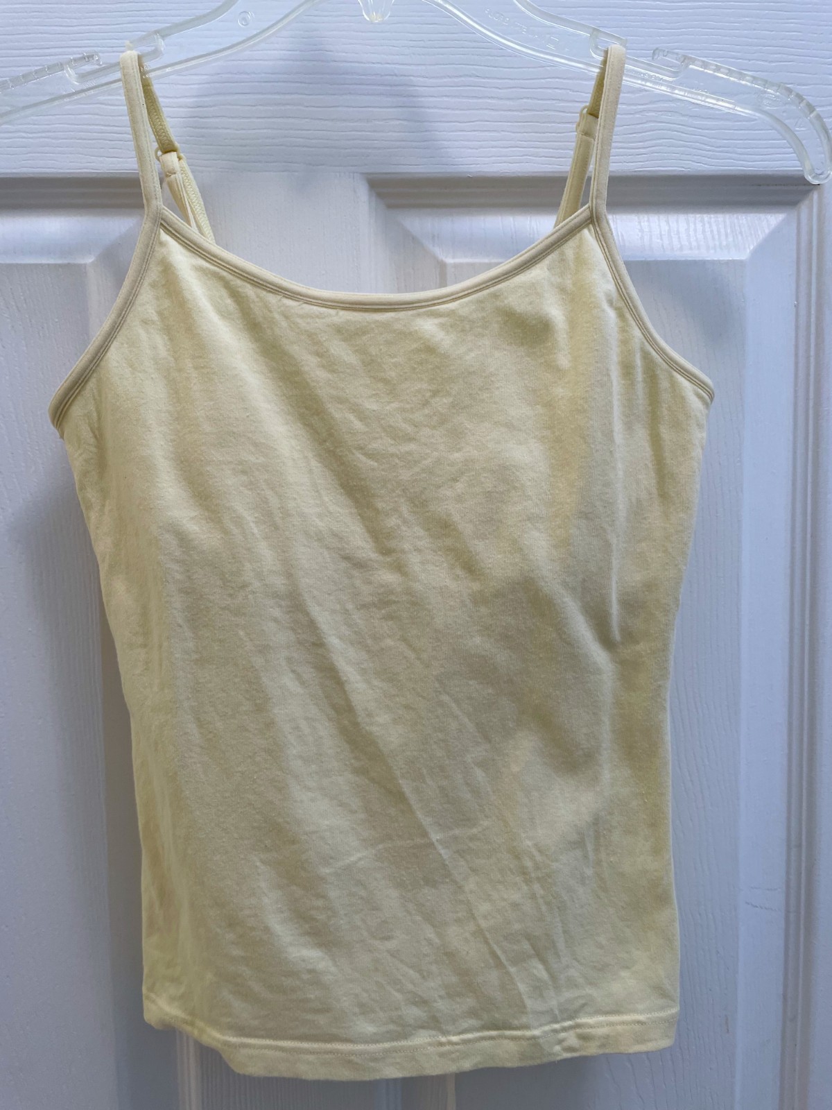 Vintage 90s, Y2K American Eagle Yellow Cami Tank Top Shelf Bra Straps Stretch S