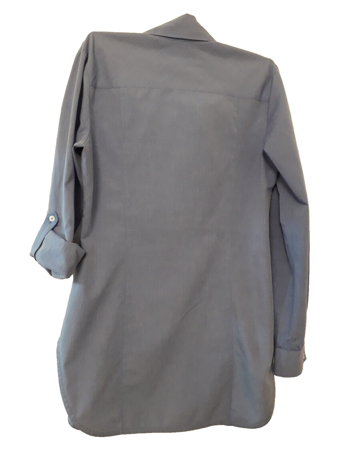 BENETTON XS COTTON THIGH LONG TUNIC /SHIRT/ BLOUSE LONG SLEEVES BLUE