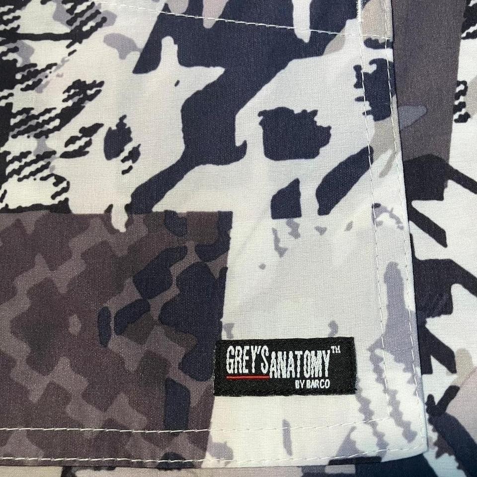Greys Anatomy XL Nurse Scrub Top Camo Military Gorpcore Utility Sporty Aesthetic