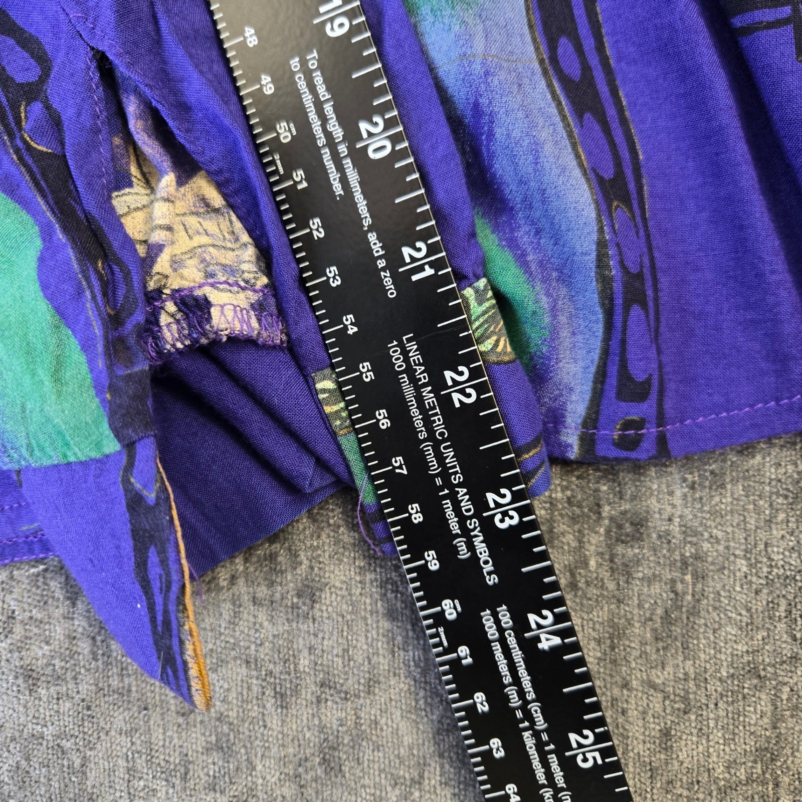 Vintage Plus Preferred Purple Abstract Button Up Shirt Women 24W Shoulder Pads