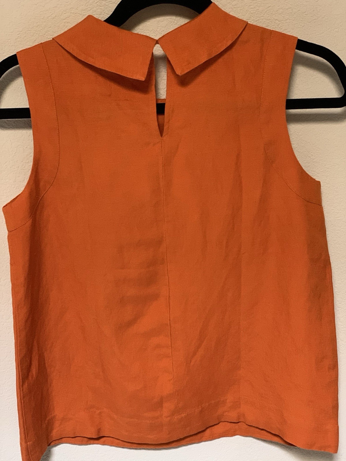 NWT Ann Taylor Factory Petite Linen Blouse XXSP Pumpkin Orange Flowy Cowl Neck