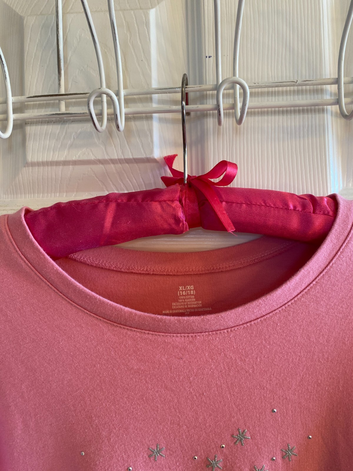 Christmas Yule Blouse Top Cotton Jersey Snowmen “Let It Snow” Pink XL EUC R393