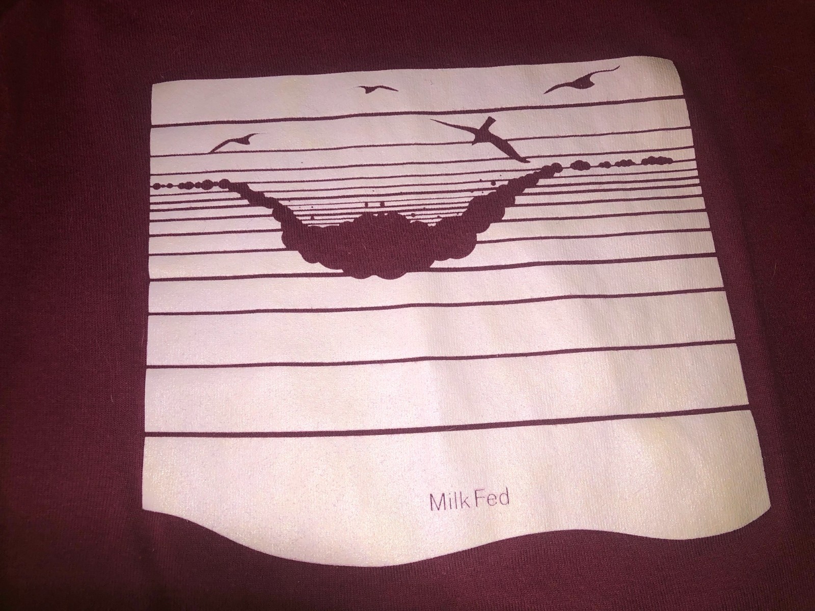Rare Vintage Milk Fed L/S Maroon T Shirt, One Size
