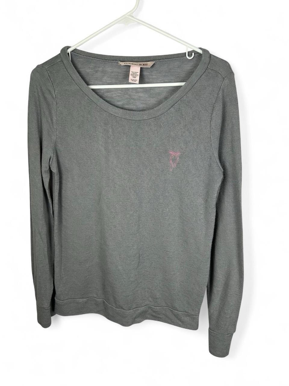 Victoria’s Secret Gray Sleepwear Long Sleeve Scoop Neck Top XS Women’s