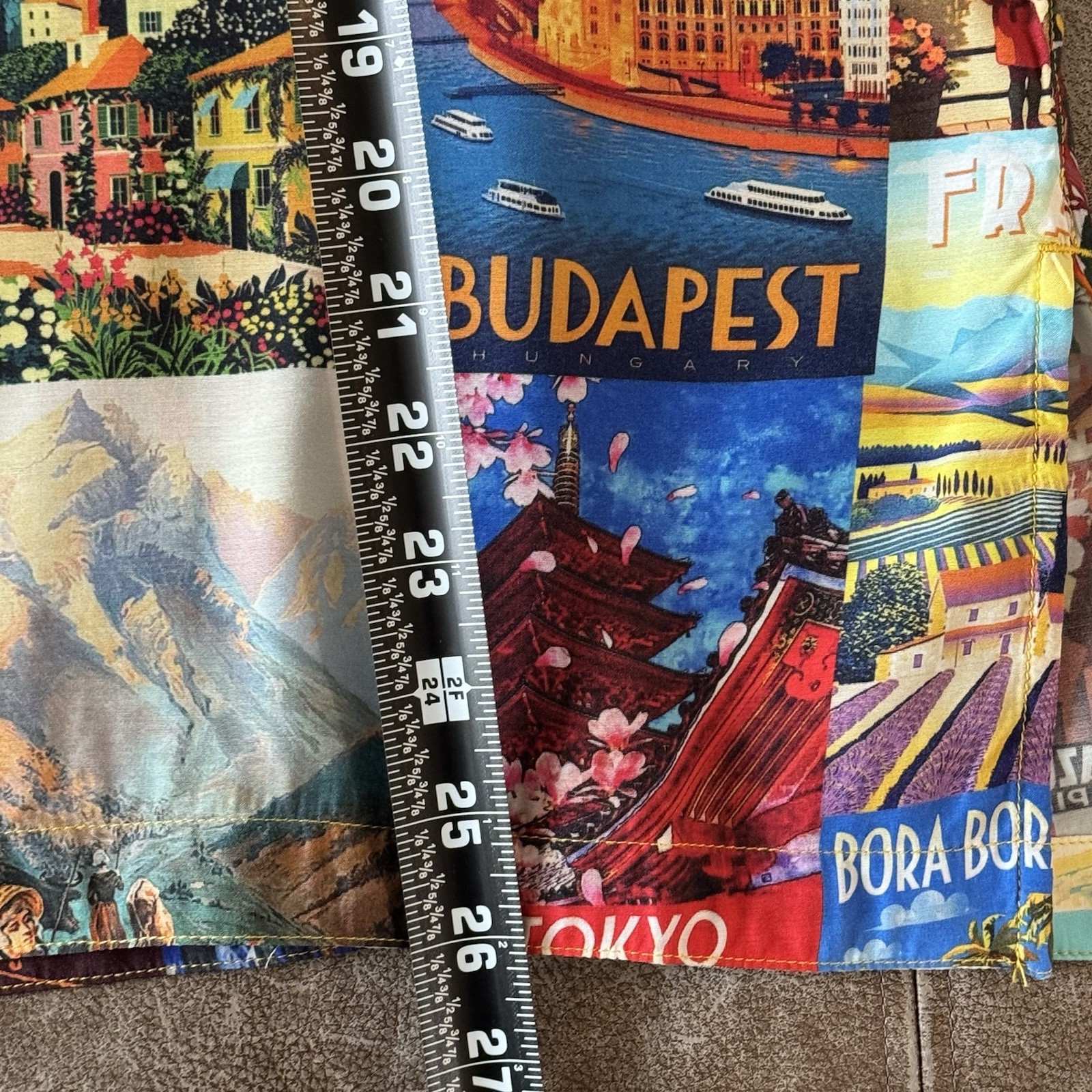Art To Wear Global Travel Postcard Print Tunic Top Paris Europe XS