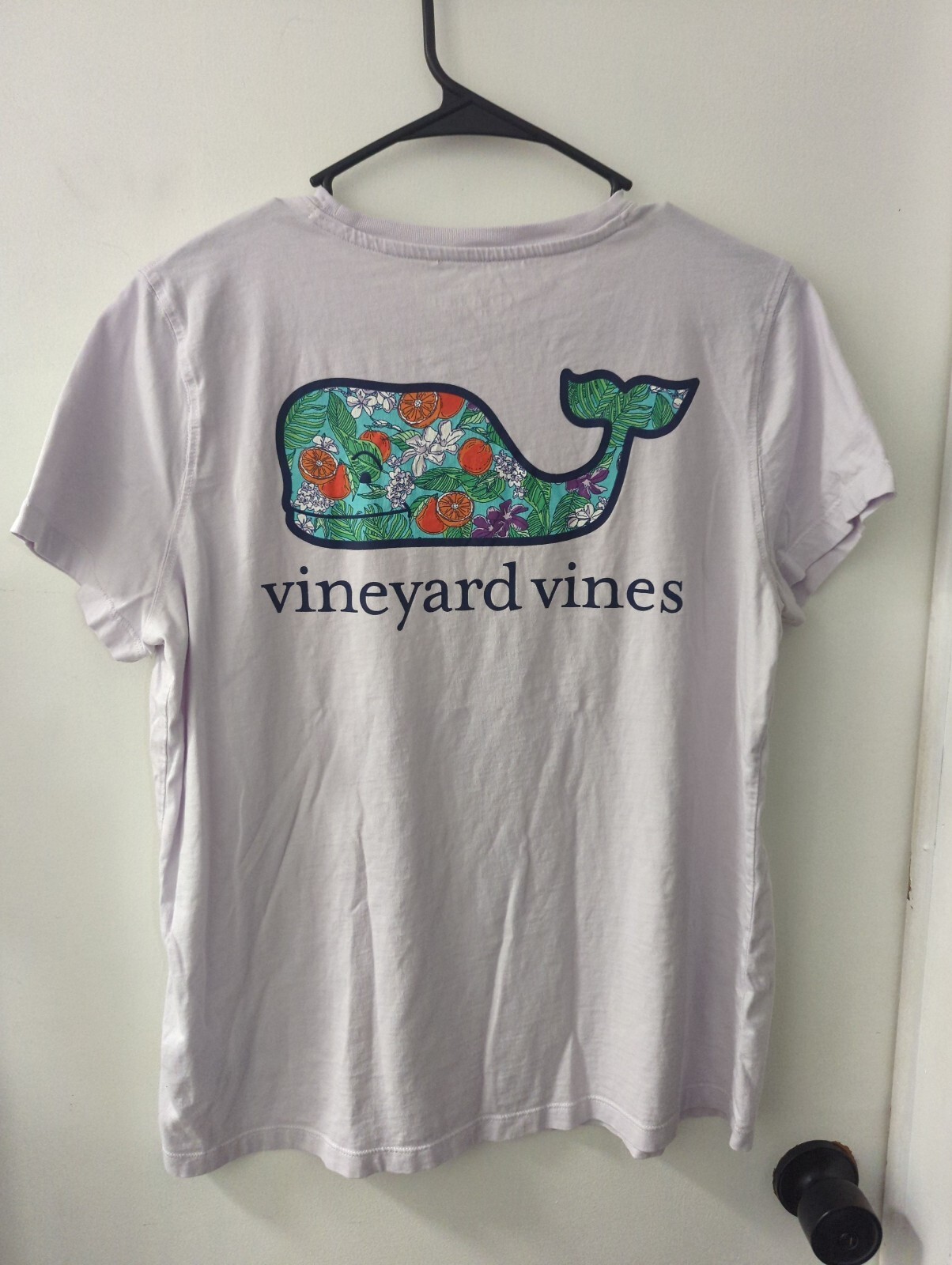 Vineyard Vines Floral Whale Logo Pocket T-Shirt, Size Large