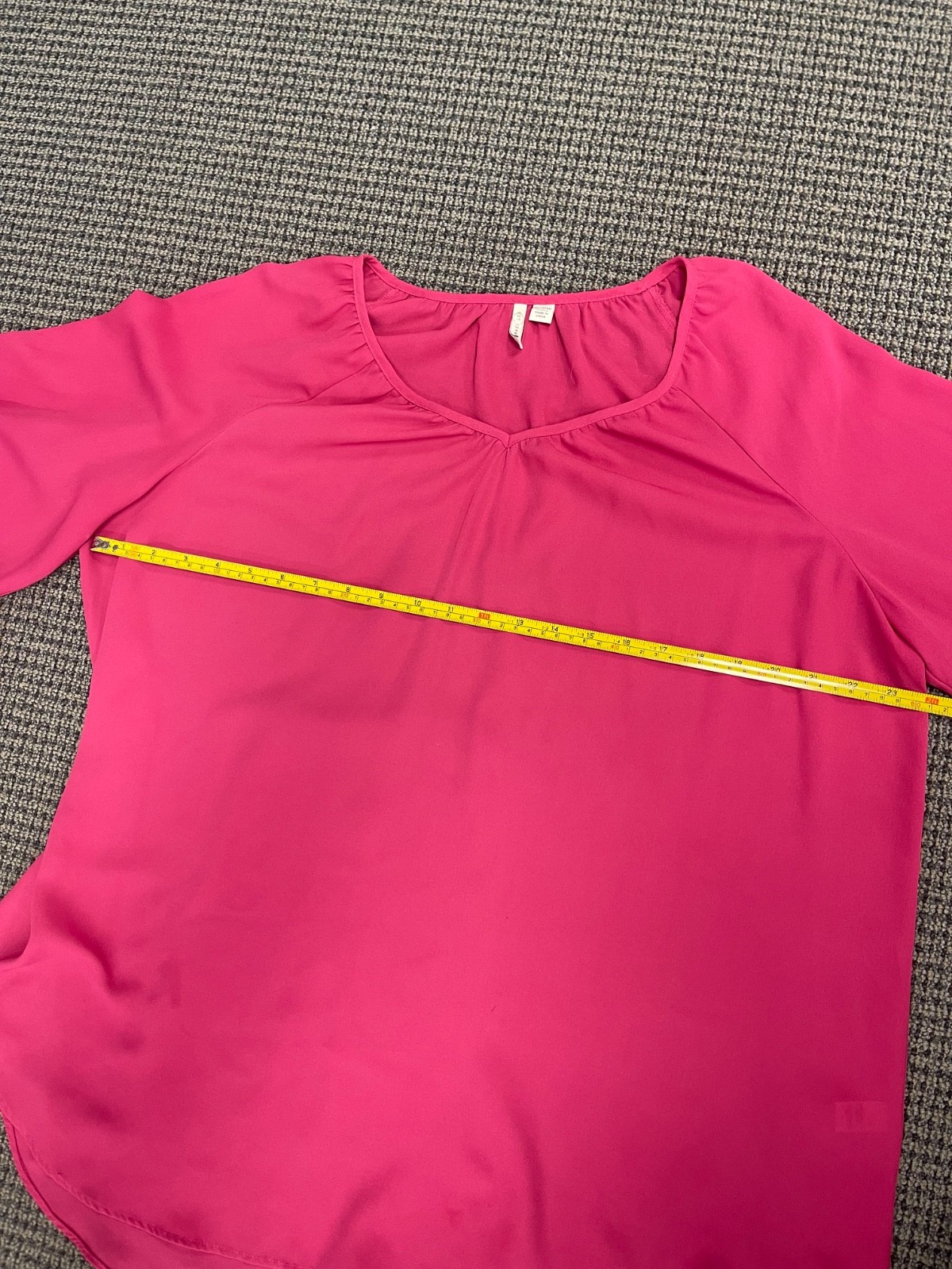 Est. 1946 18/20W Women Fushia Pink Bat Wing Sleeve Polyester Top