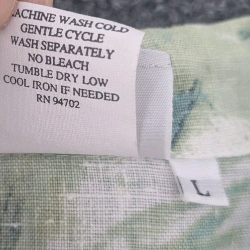 Hot Cotton Button Up Blouse Shirt Women’s Sz L Tropical Hawaiian Linen Blend