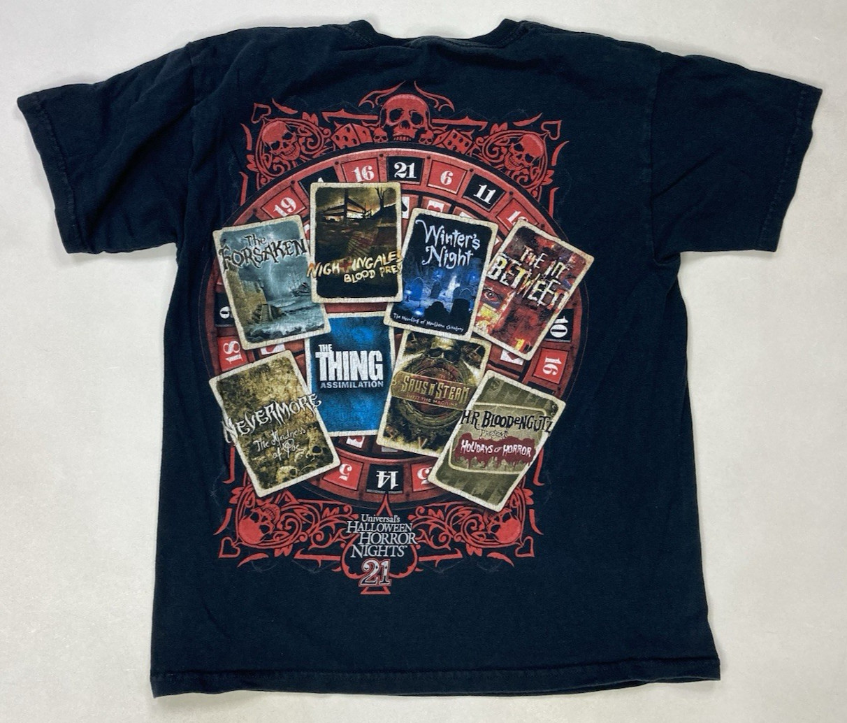 Universal Studios Halloween Horror Nights House Always Wins T-shirt Women Small