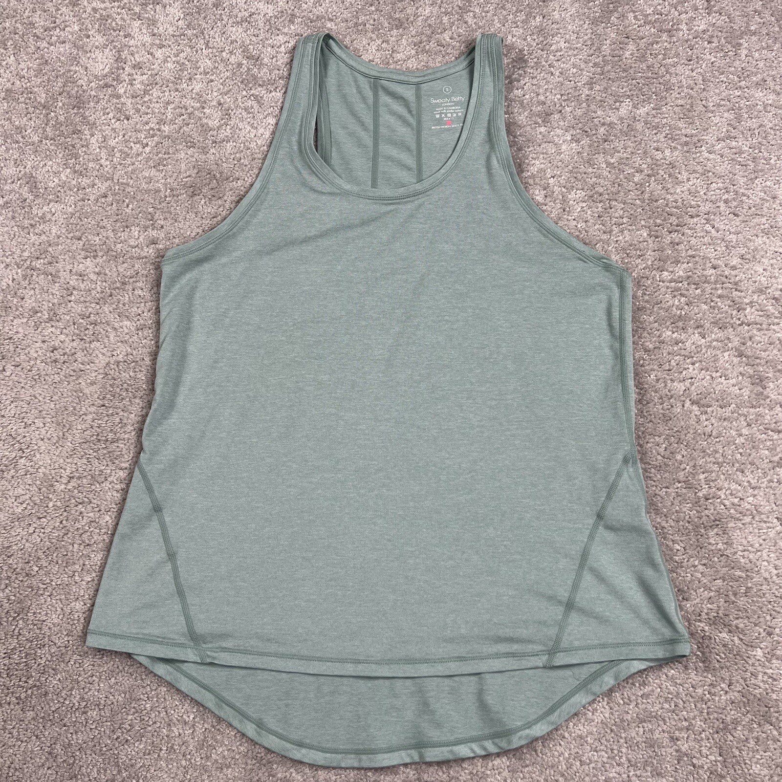 Sweaty Betty Tank Top Womens Small Energise Workout Green Racerback Activewear