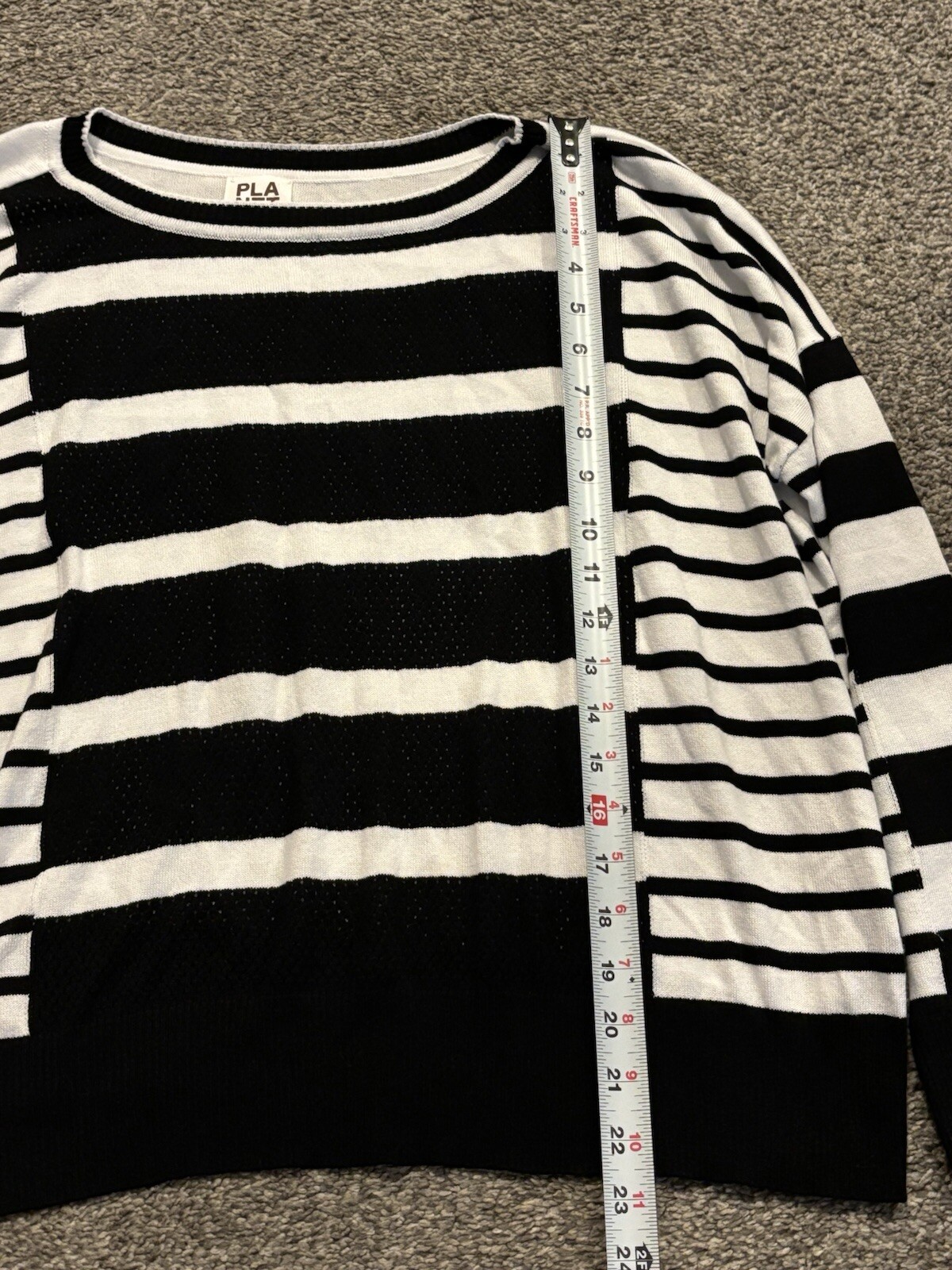 Planet By Lauren G Black Boxy Sweater Long Sleeve Pima Cotton Blend Top ONE SIZE