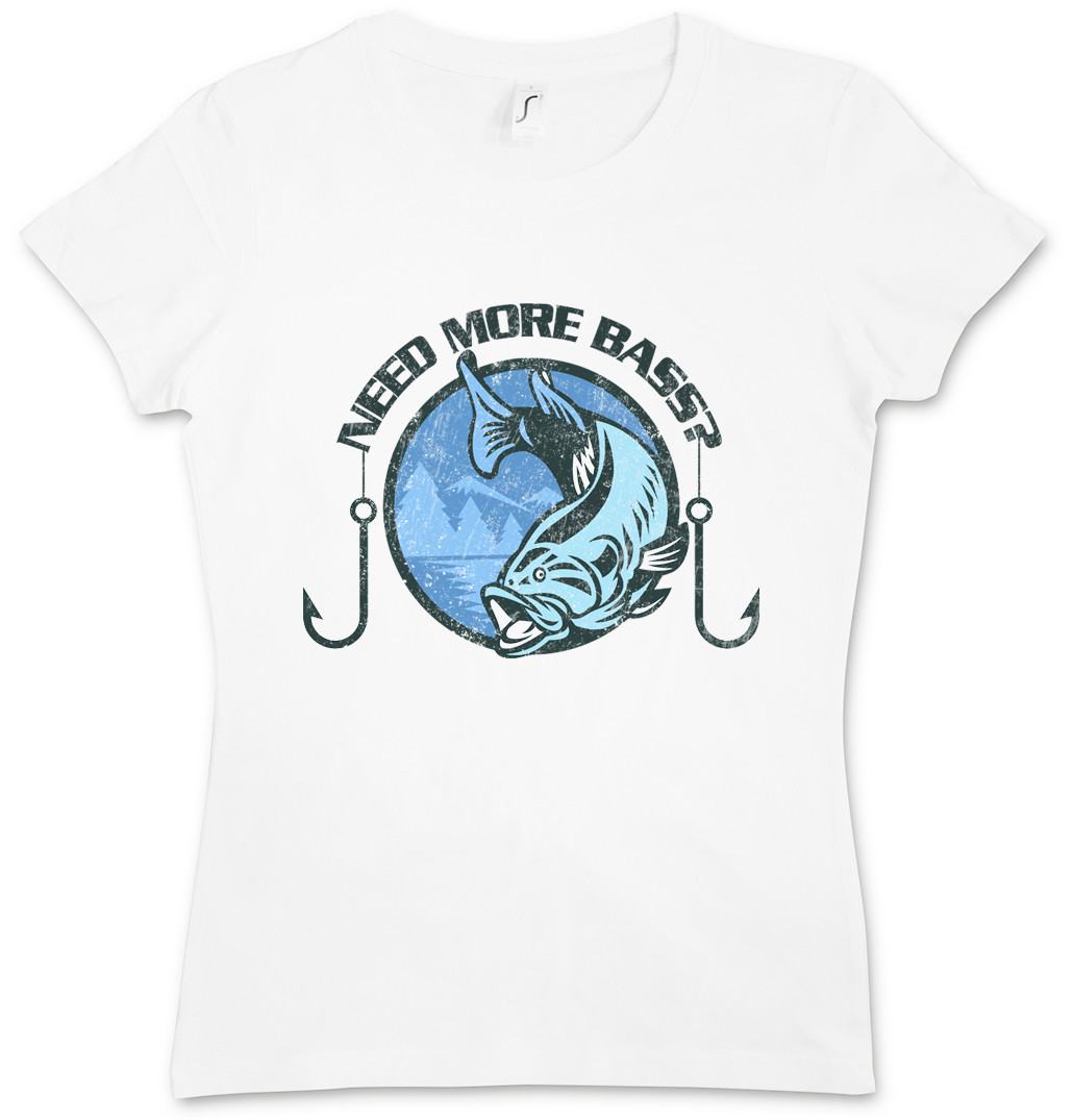NEED MORE BASS? WOMEN T-SHIRT DJ MC Music Electro House Redcords Producer Fun