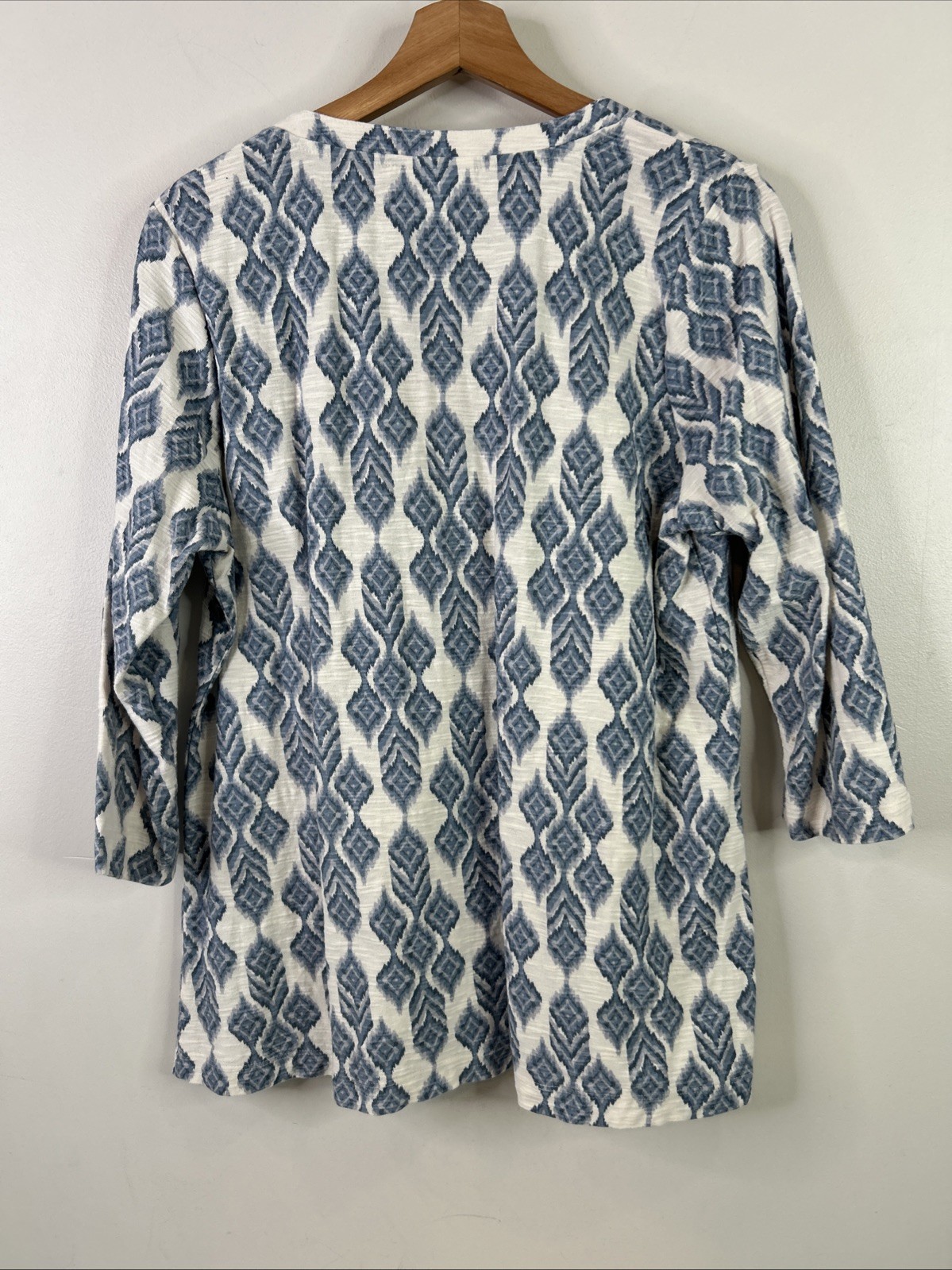 Pure J Jill 3/4 Sleeve Pullover Top Women’s Large V-Neck Lightweight 100% Cotton