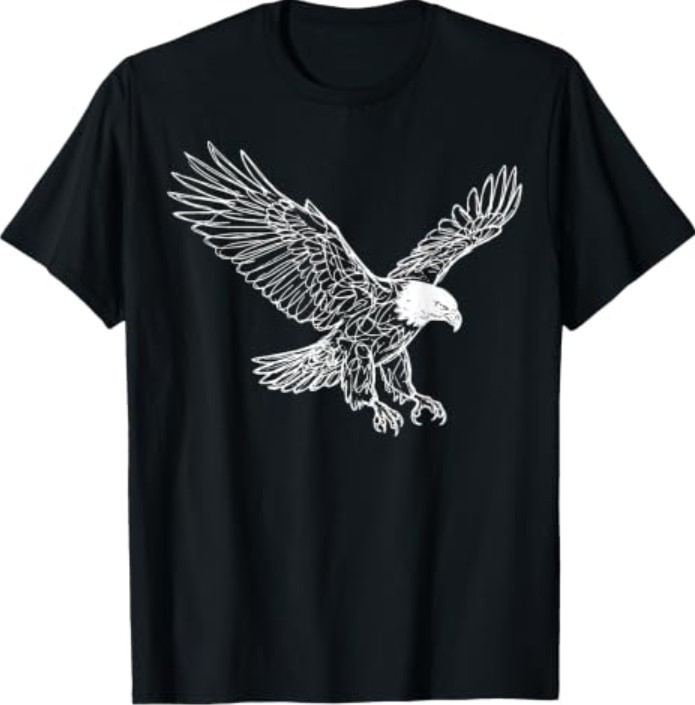 Eagle Line Art America Freedom T-Shirt