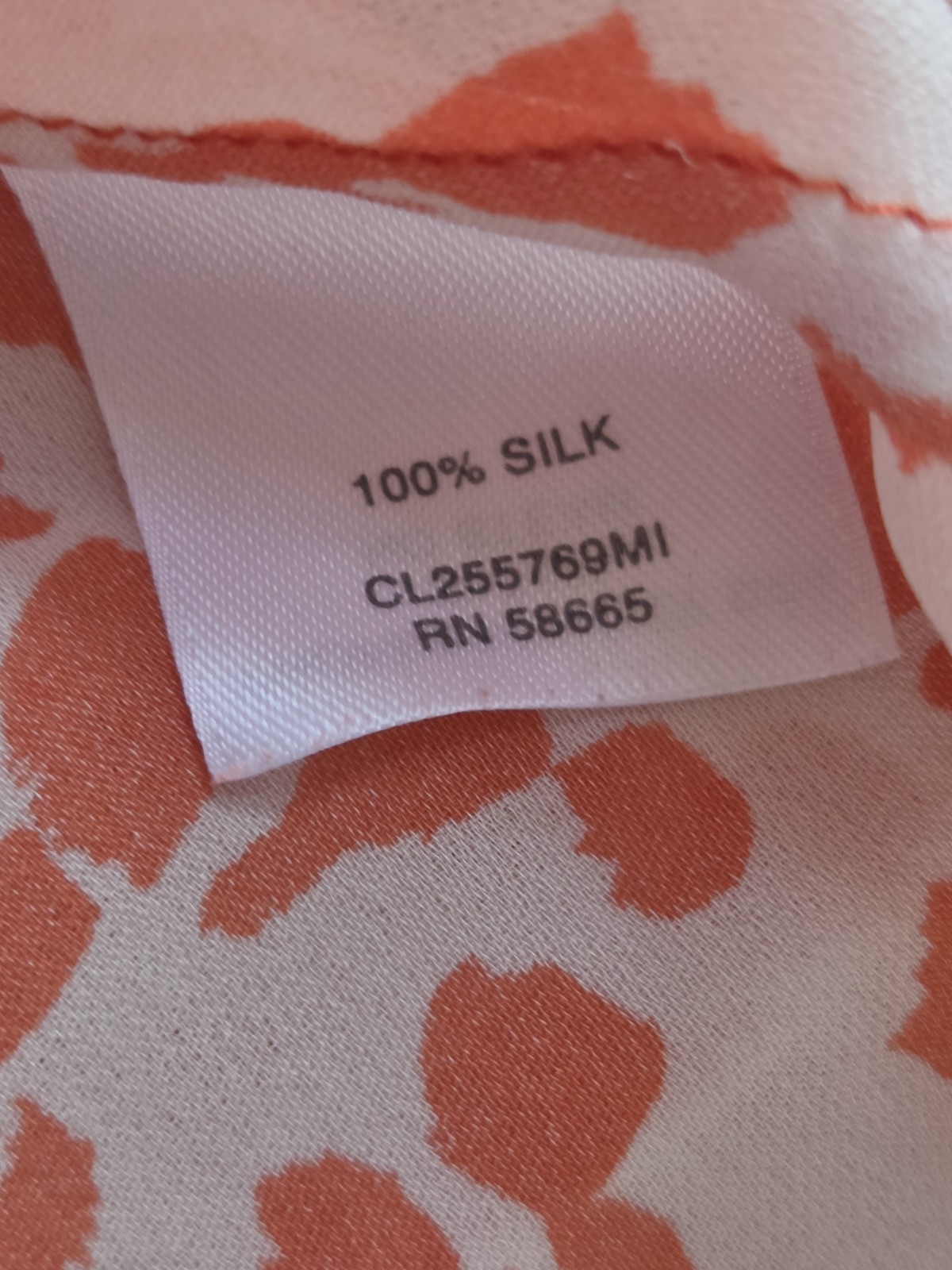 Classiques Entier Abstract Print Woven 100% Silk Collared Button Blouse S