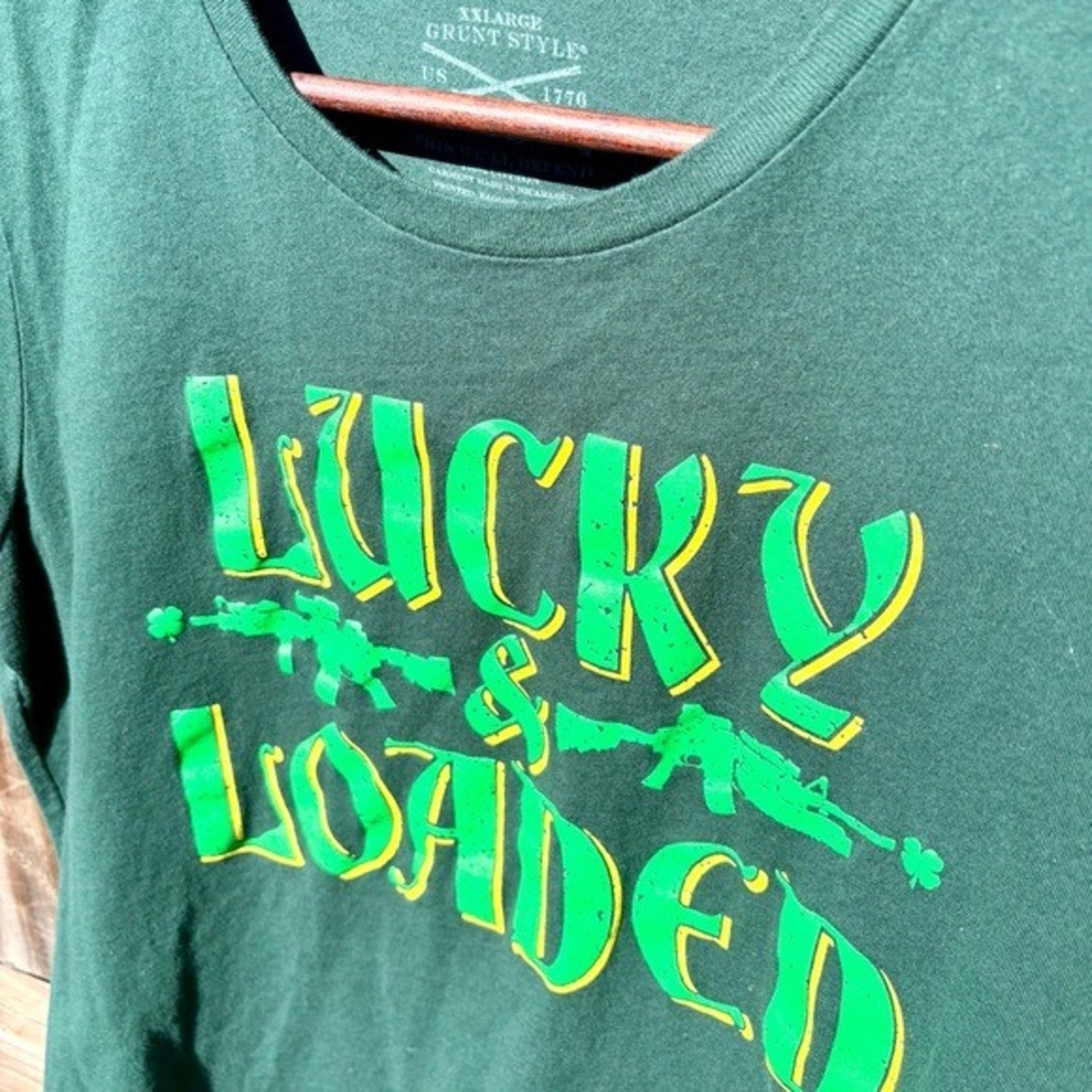 Grunt Style T-Shirt Lucky & Loaded Green St. Patty’s Day Women’s XXL