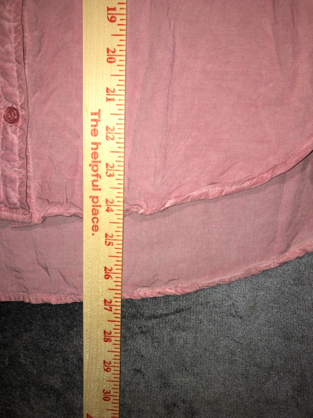 Relaxed California-Chic Womens Sandwashed Velvety Button-Down Pink Blouse Small