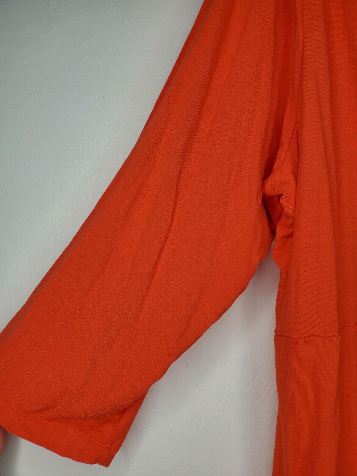 NWT Fresh Produce Twist Front 3/4 Sleeve Bright Coral 2X