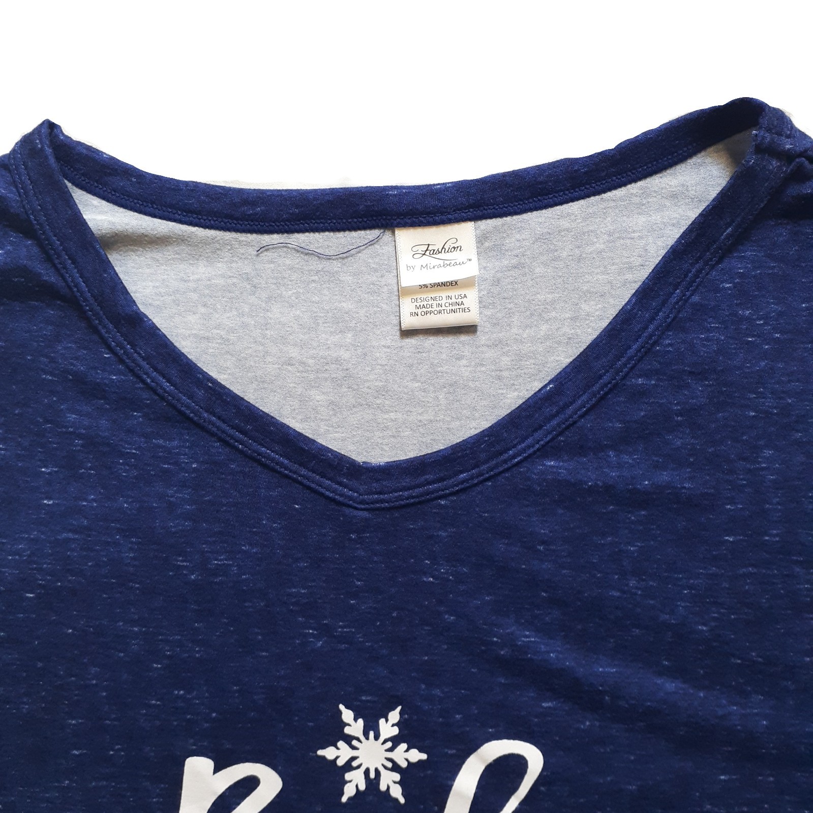 Fashion by Marabeau Women Long-Sleeve Shirt Size M Blue “Baby It’s Cold Outside”