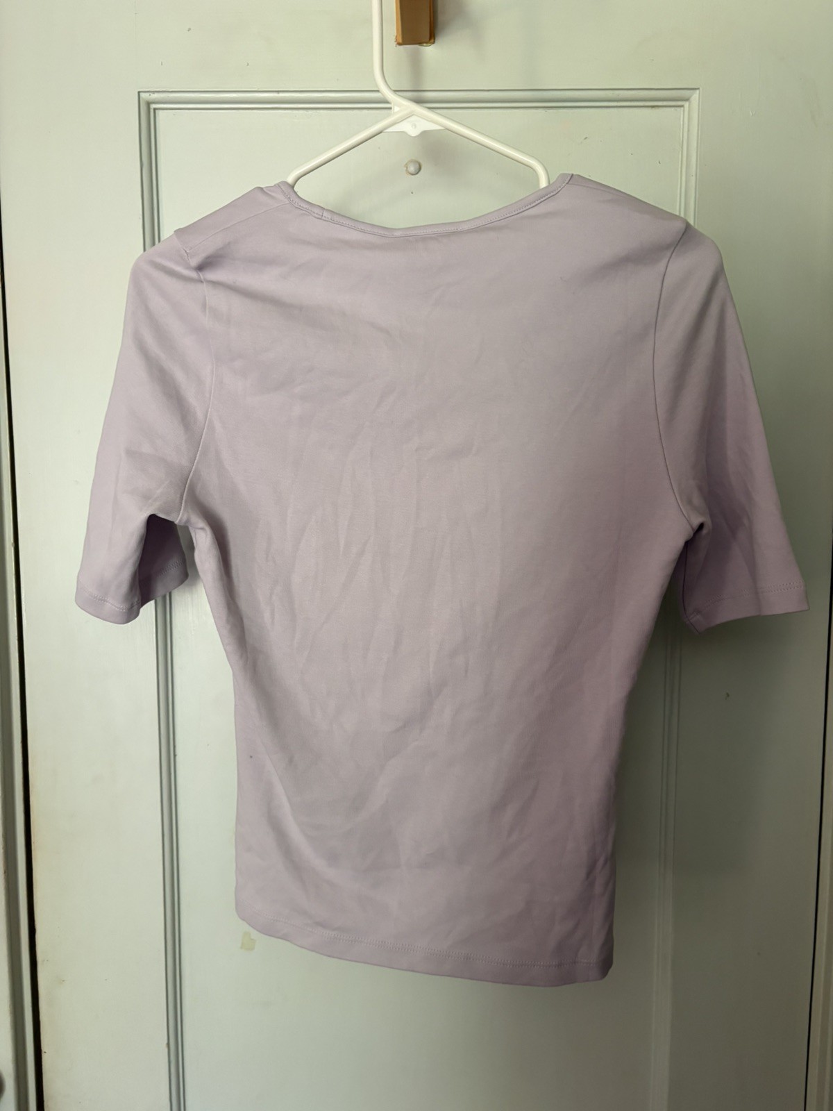 COS Women’s Organic Cotton T-Shirt Short Sleeve Basic Tee Lavender Size M New