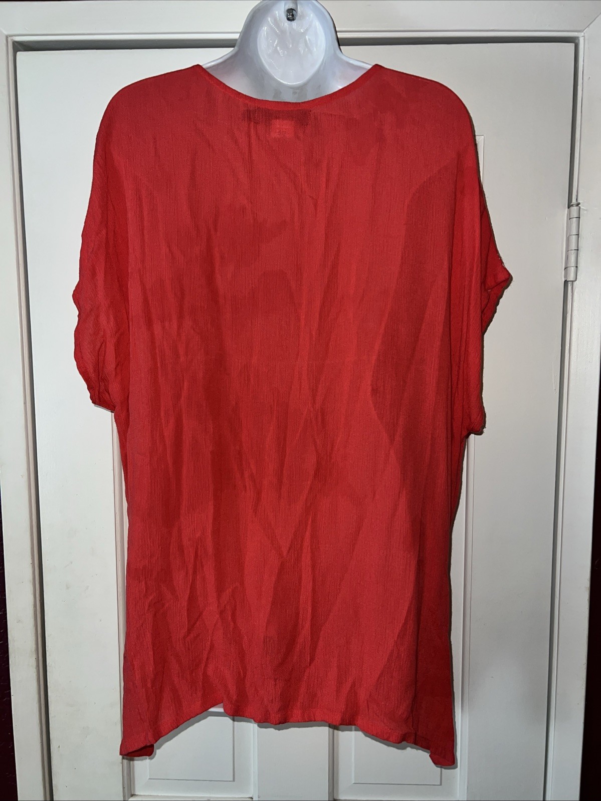 525 America Boho Tunic Blouse Womens XL Corral Embroidered Short Sleeves