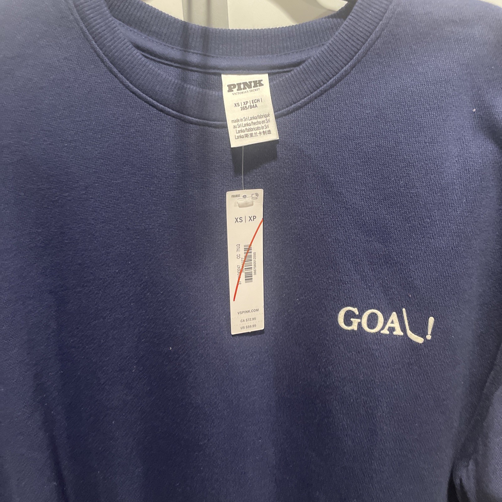 Victoria’s Secret PINK Navy Blue Hockey SEASON SWEATSHIRT size XS