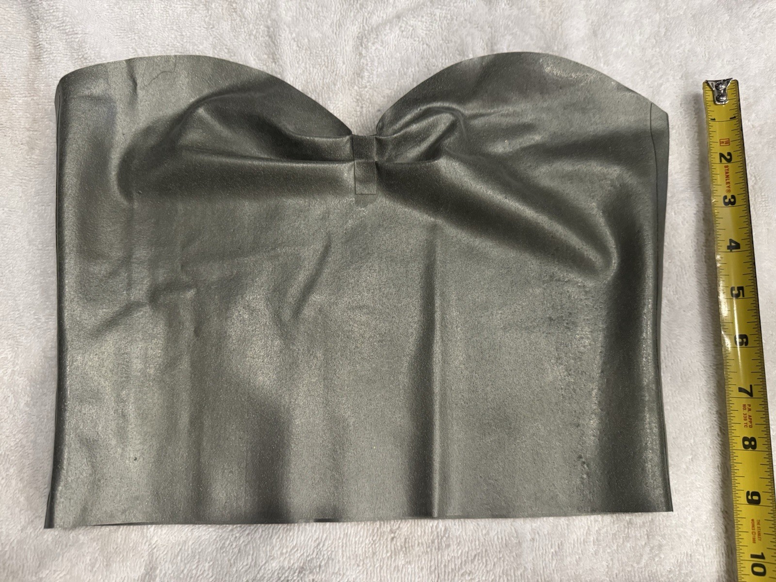 Latex Strapless bandeau Top Silver Holographic Glitter XS/S