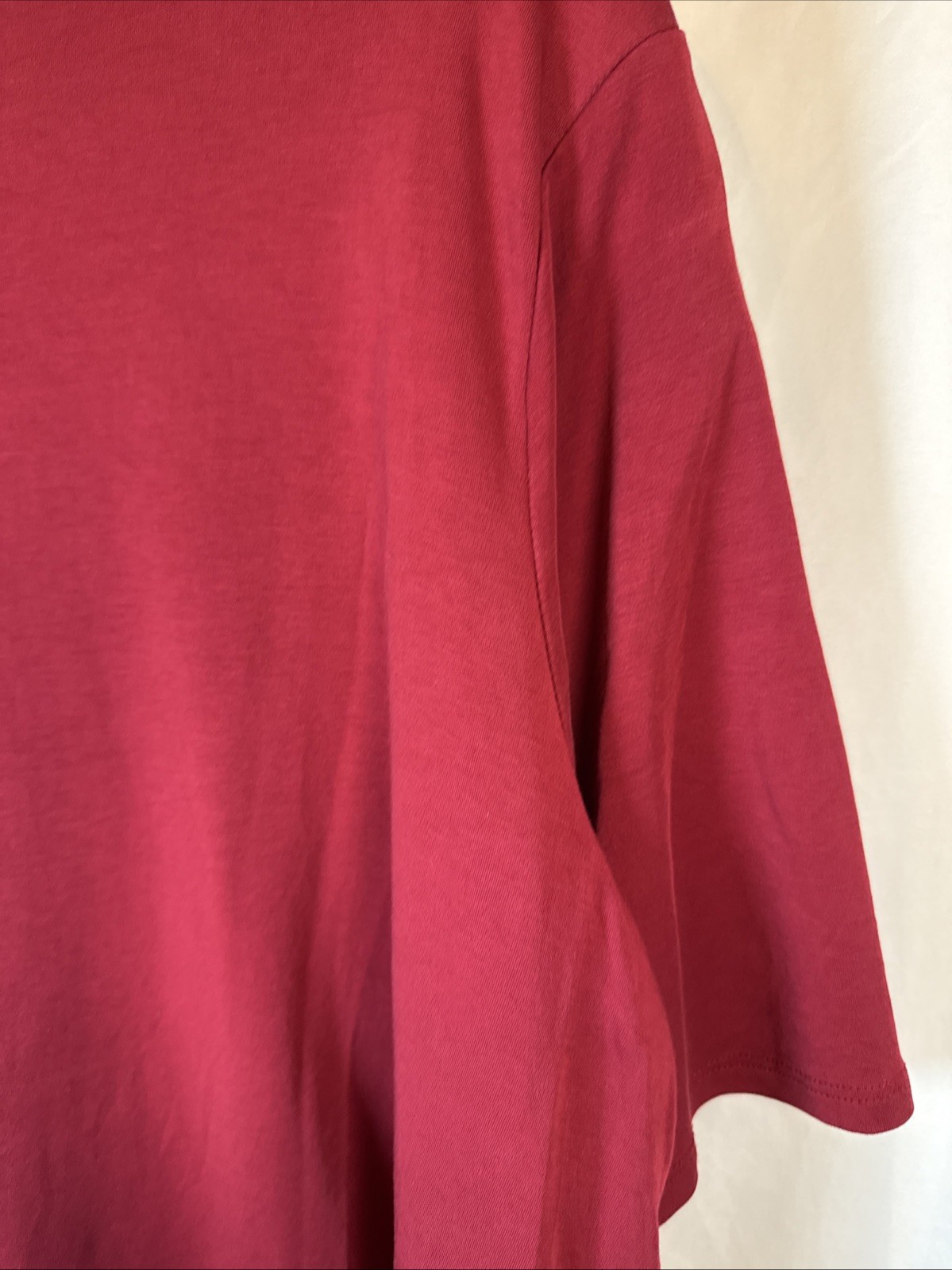 J Jill Simply Supima Elbow Sleeve Tee Heathered Red Size XL