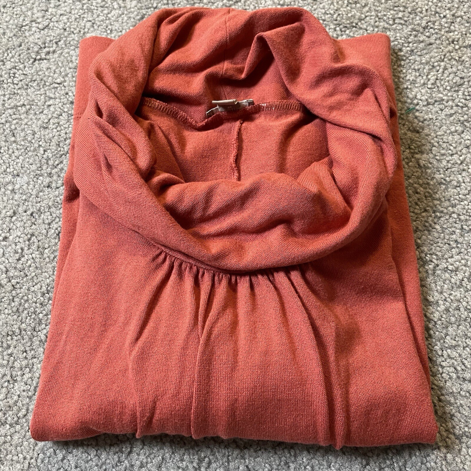 J Jill Pullover Crop Top Womens Sz L Cowl Neck Long Sleeve Rustic Brown Classic