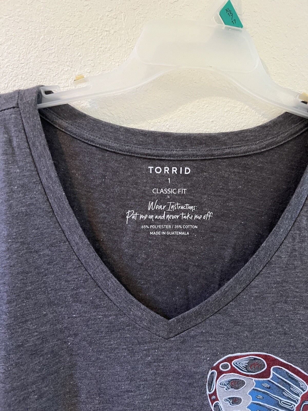 Torrid Women’s Plus Classic Fit V-neck Gray Butterfly Tee various sizes