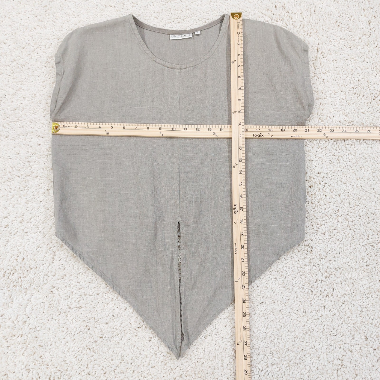 Only Child Linen Tie-Front Box Top Womens Sz Medium, Summer Beach, Sleeveless