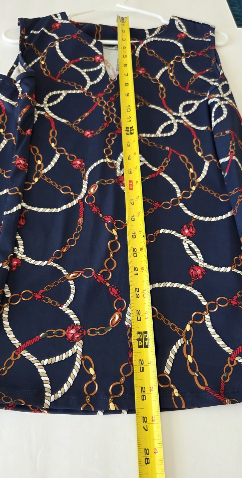 Lulu B XL Tank Top Rope Navy Chain V-Neck Sleeveless UPF Activeware Beachy