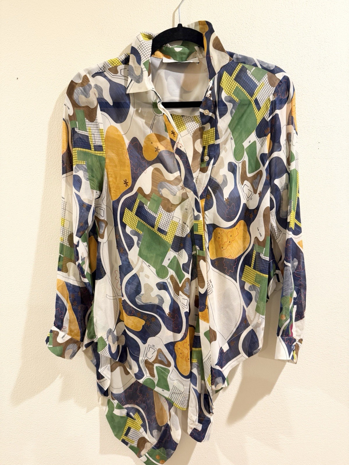 MSGM Resort 2016 Silk Blouse Shirt Top 40 Worn Once