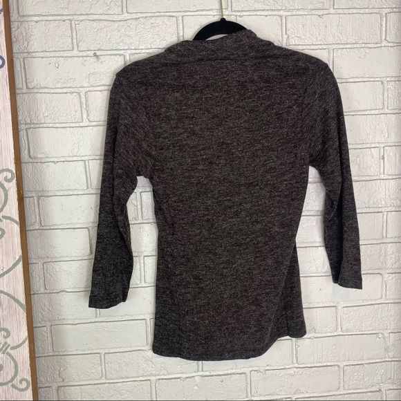 Ruby Ribbon Gray Ruched 3/4 Quarter Length Sleeve Gray Top Size XS NEW